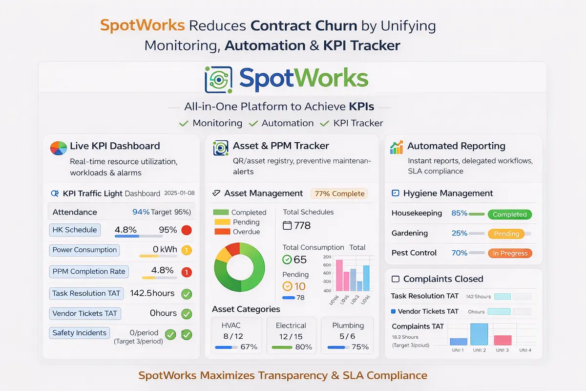 SpotWorks unified dashboard providing real-time facility visibility